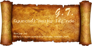 Gyurcsánszky Tünde névjegykártya