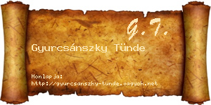 Gyurcsánszky Tünde névjegykártya