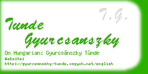 tunde gyurcsanszky business card