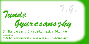 tunde gyurcsanszky business card